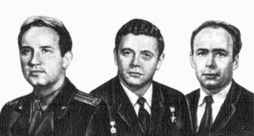 Cosmonauts Georgy Dobrovolsky, Vladislav Volkov and Viktor Patsayev. Series: In Memory of Cosmonauts, Who Died During the "Soyuz 11" Space Mission, June 6-30, 1971